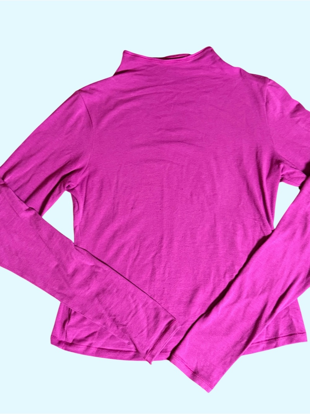 SKIMS Magenta Long-Sleeve Mock Neck Top M